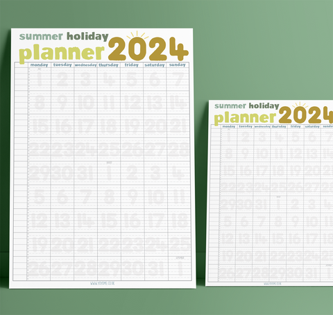 A3 Summer Holiday Planners 2024