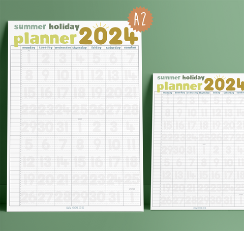 A2 Summer Holiday Planners 2024