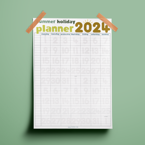 A3 Summer Holiday Planners 2024