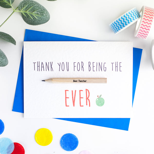 Teacher/Teaching Assistant Thank You Card With Pencil